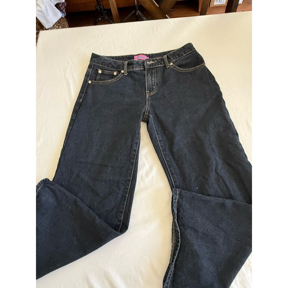 Edikted Women Wide Leg Jeans Dark Blue Denim Size M